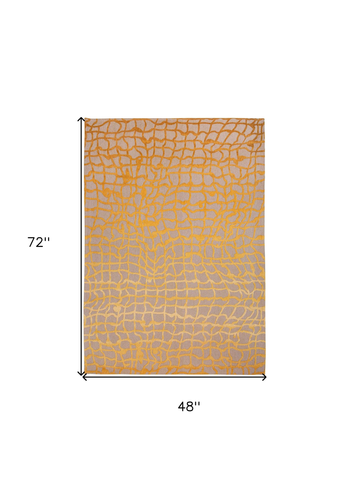 5' x 7' Gray and Orange Abstract Non Skid Area Rug