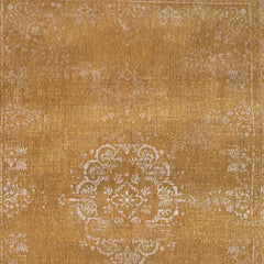 6' X 8' Orange and White Medallion Non Skid Area Rug