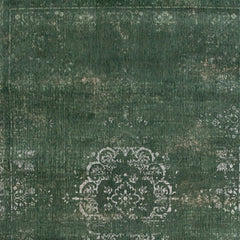 7' x 9' Gray and Green Medallion Non Skid Area Rug