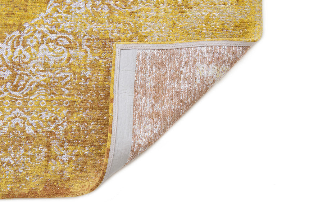 5' x 7' Yellow and Brown Oriental Non Skid Area Rug