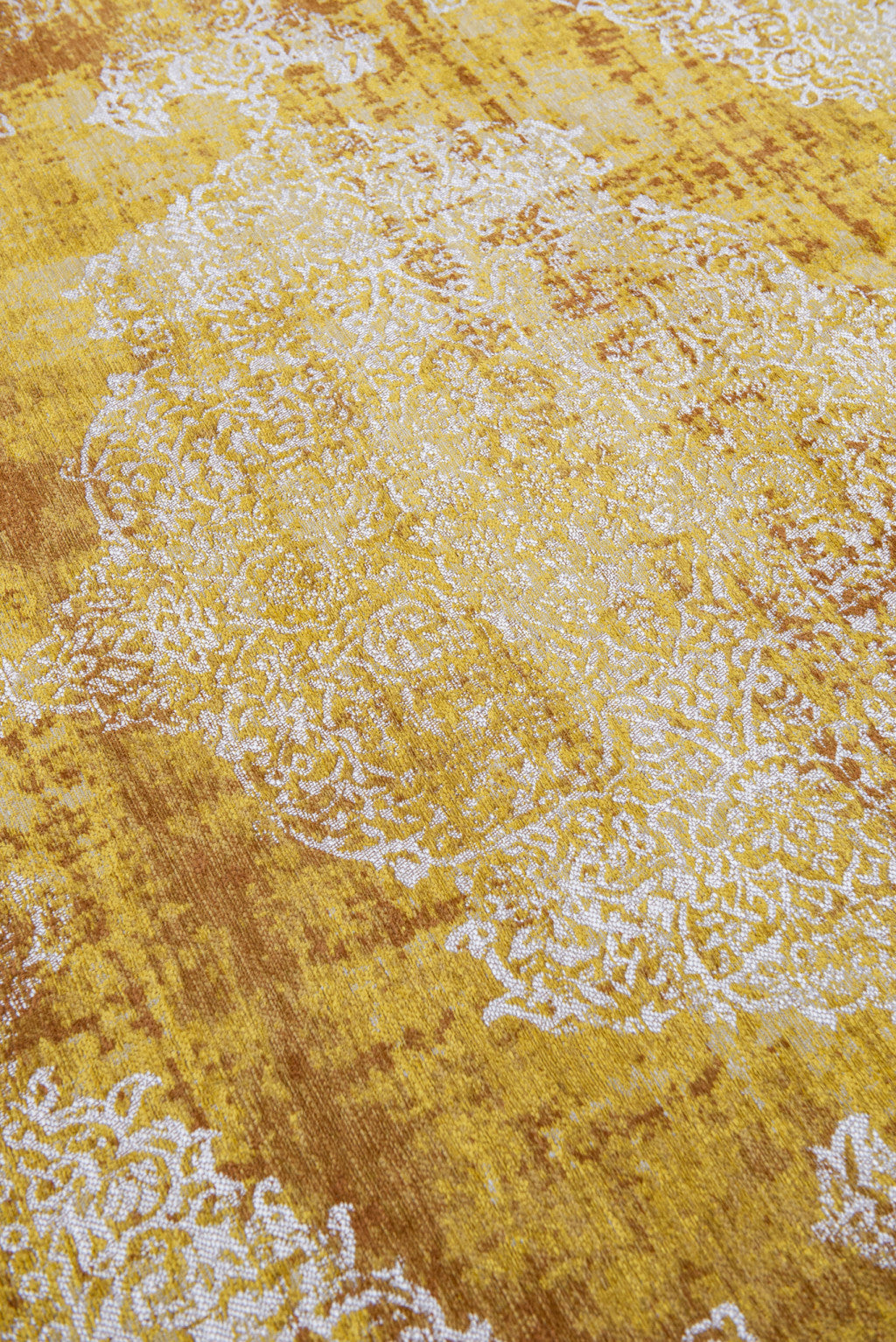 5' x 7' Yellow and Brown Oriental Non Skid Area Rug