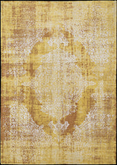 5' x 7' Yellow and Brown Oriental Non Skid Area Rug