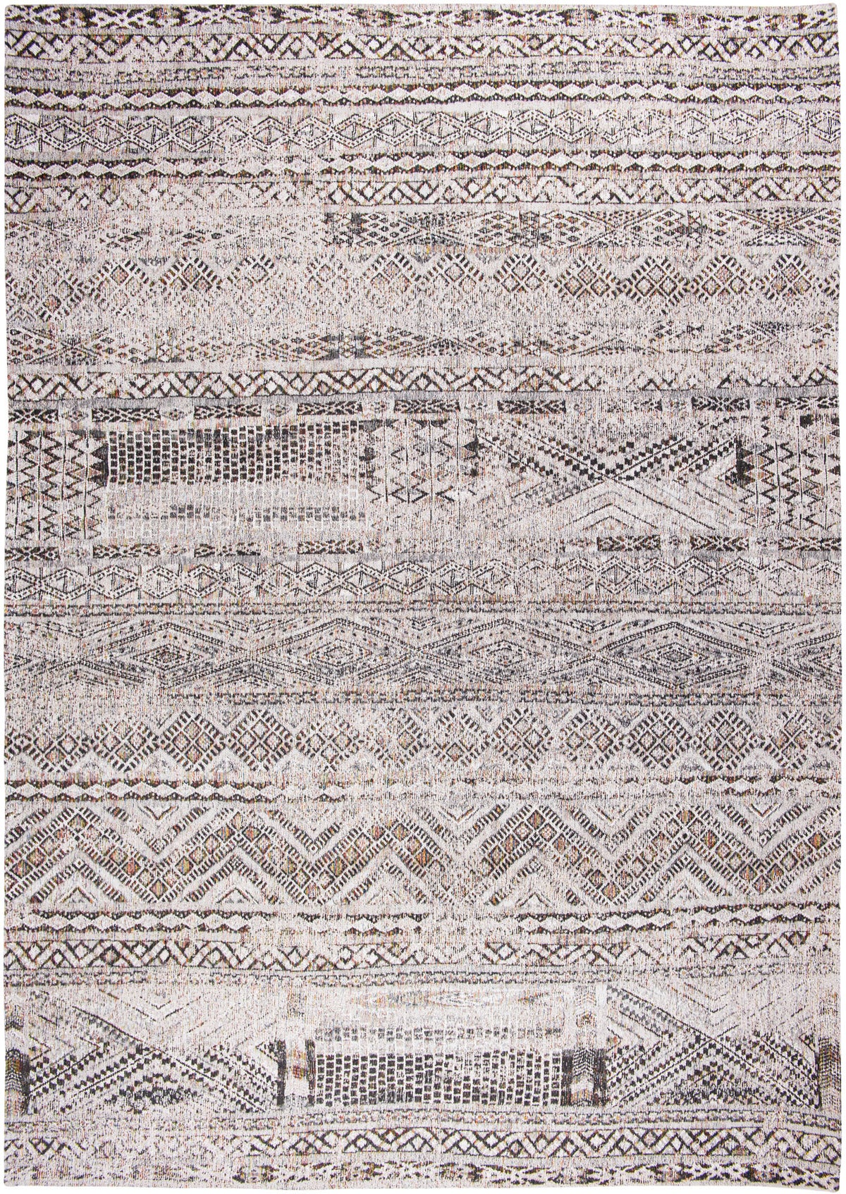 8' x 11' Gray and White Oriental Non Skid Area Rug