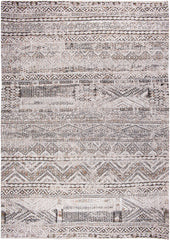 8' x 11' Gray and White Oriental Non Skid Area Rug