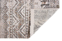 8' x 11' Gray and White Oriental Non Skid Area Rug