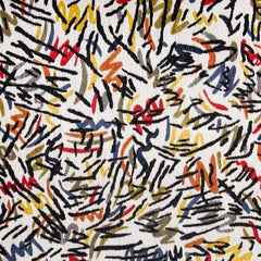 7' x 9' White Abstract Non Skid Area Rug