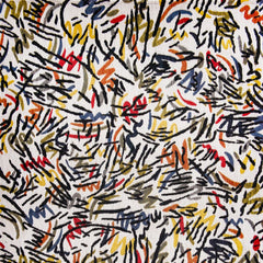 7' x 9' White Abstract Non Skid Area Rug