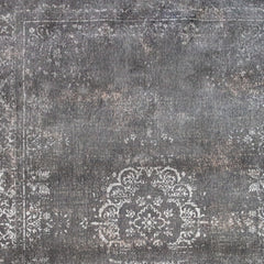5' x 7' Gray Medallion Non Skid Area Rug