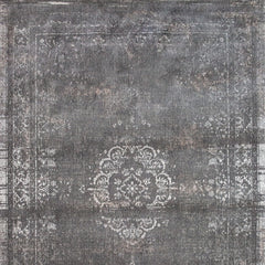 5' x 7' Gray Medallion Non Skid Area Rug