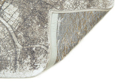 5' x 7' Gray and White Abstract Non Skid Area Rug