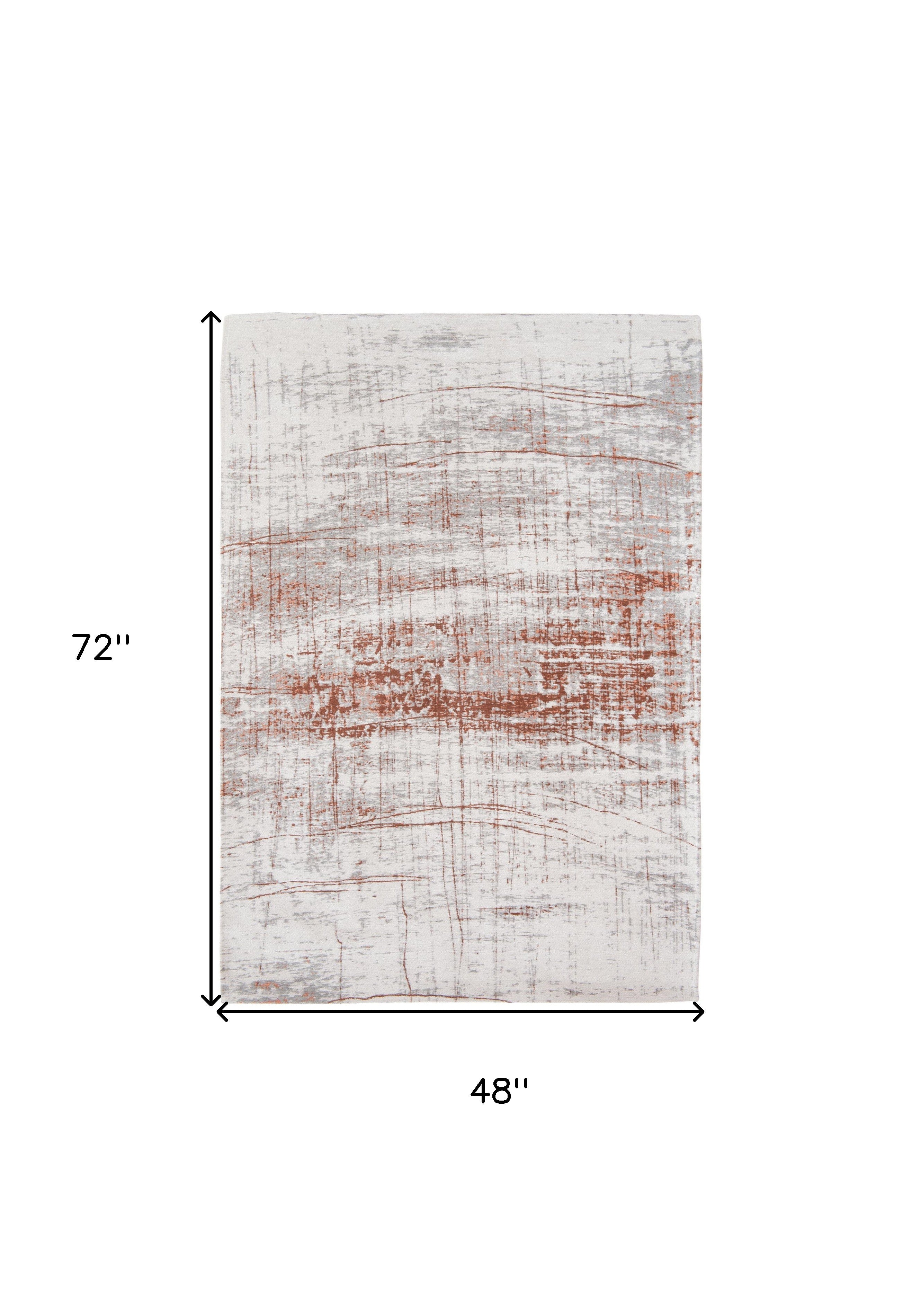 5' x 7' Gray and Yellow Abstract Non Skid Area Rug