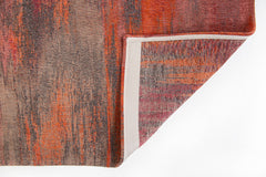 3' X 5' Red and Gray Abstract Non Skid Area Rug