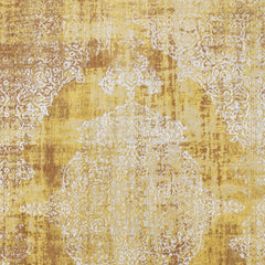 6' X 8' Yellow and Brown Oriental Non Skid Area Rug