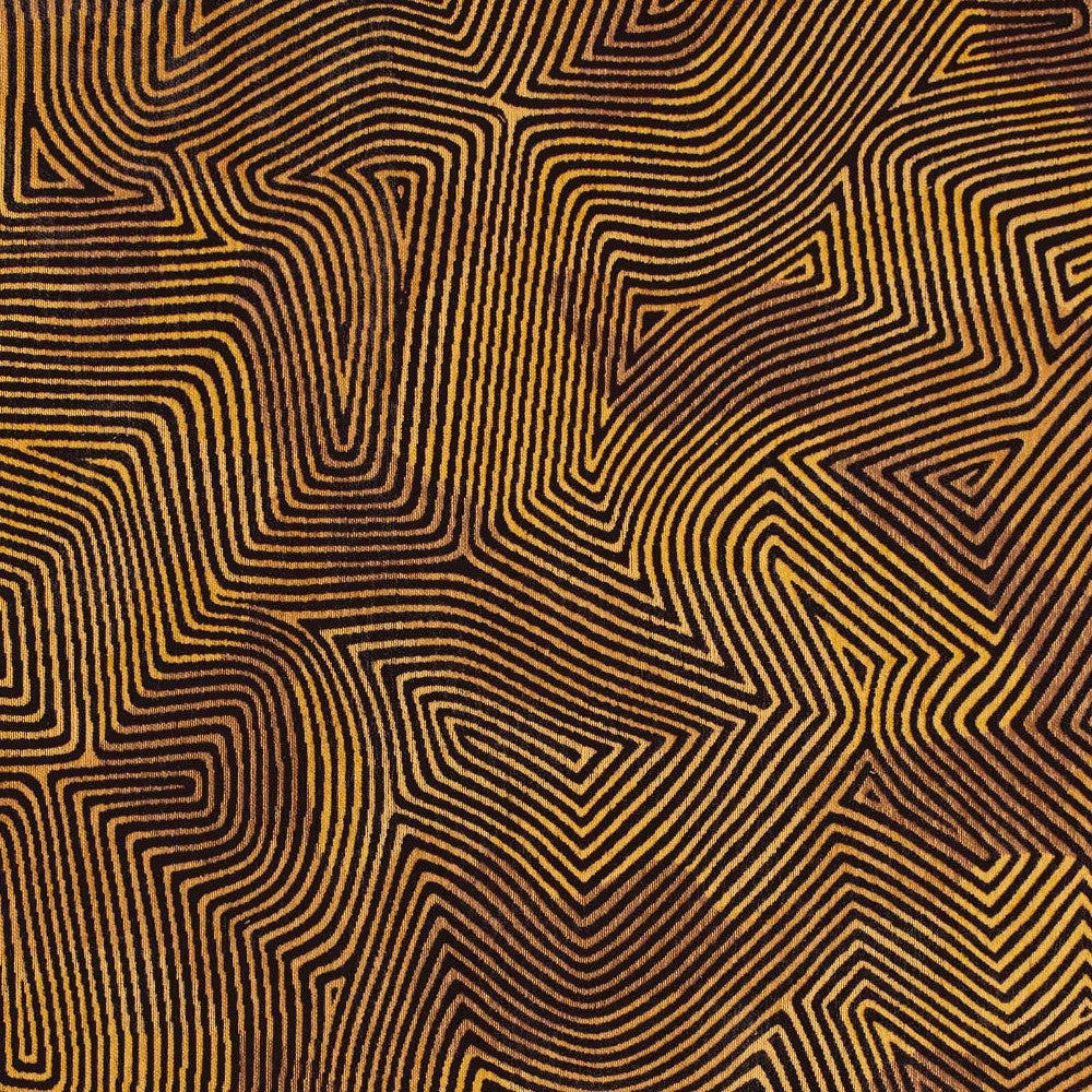 8' x 11' Black and Gold Abstract Non Skid Area Rug
