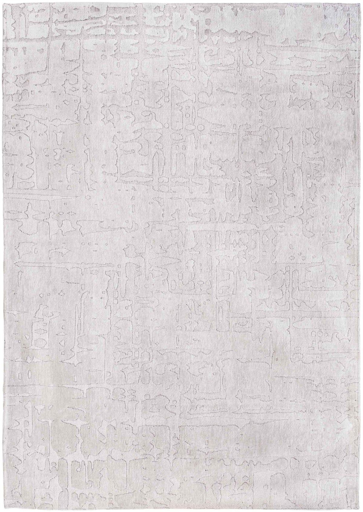 3' X 5' White Abstract Non Skid Area Rug
