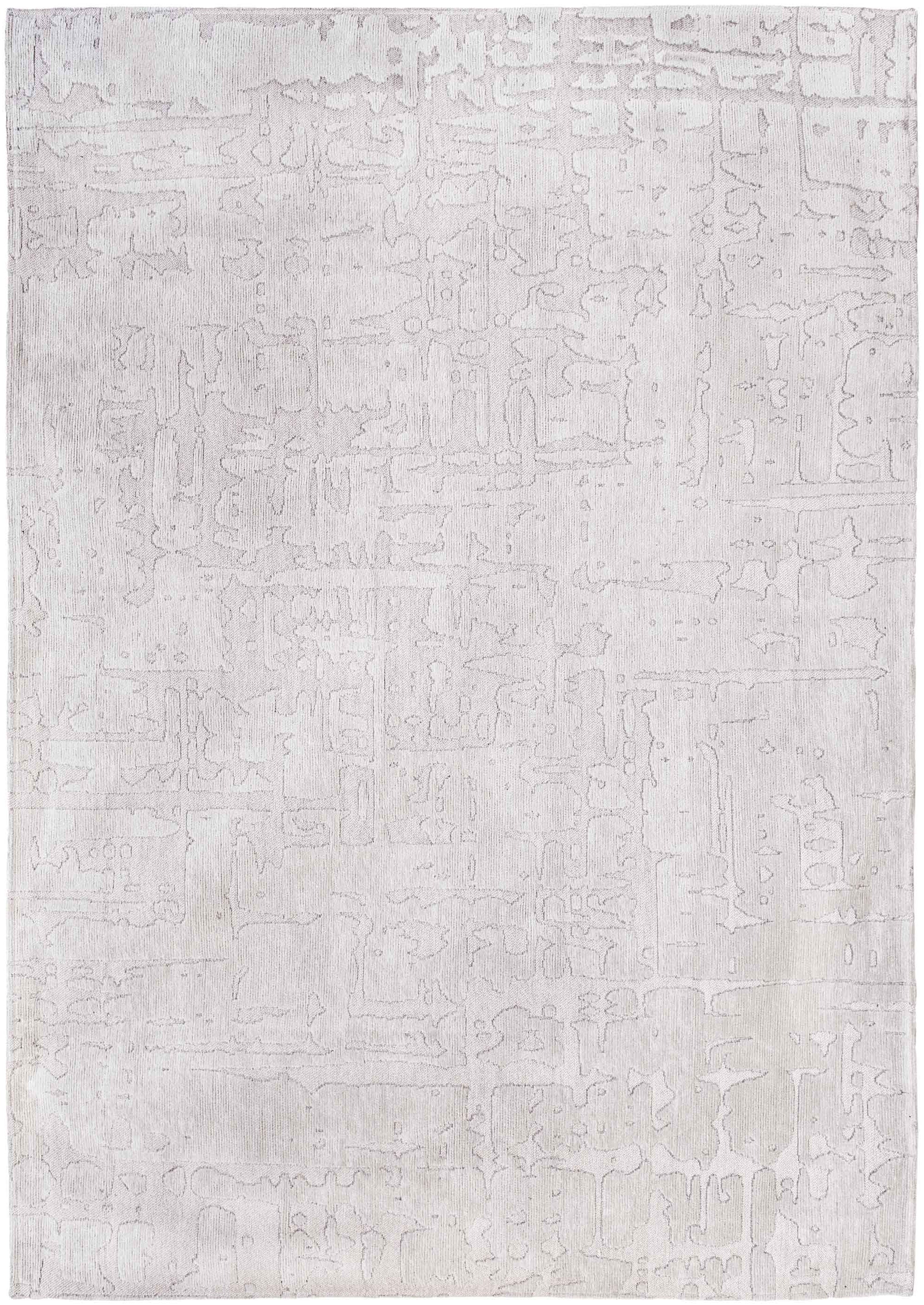 3' X 5' White Abstract Non Skid Area Rug