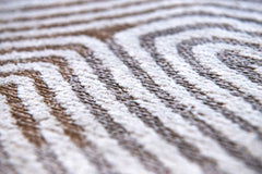7' x 9' White Abstract Non Skid Area Rug