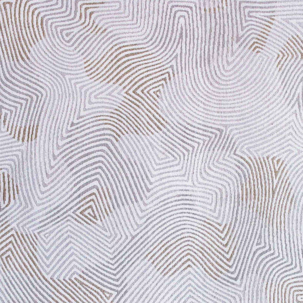 7' x 9' White Abstract Non Skid Area Rug