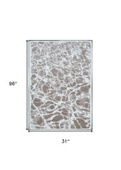 10' Gray Abstract Non Skid Area Rug