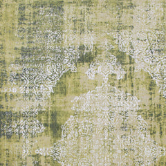 9' X 13' Green and White Oriental Non Skid Area Rug