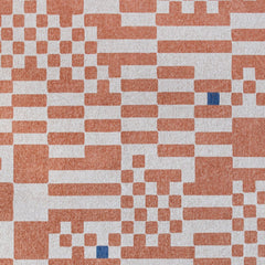 7' x 9' Blue and Red Geometric Non Skid Area Rug