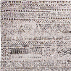 5' x 7' Gray and White Oriental Non Skid Area Rug