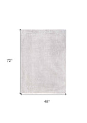 5' x 7' White Abstract Non Skid Area Rug