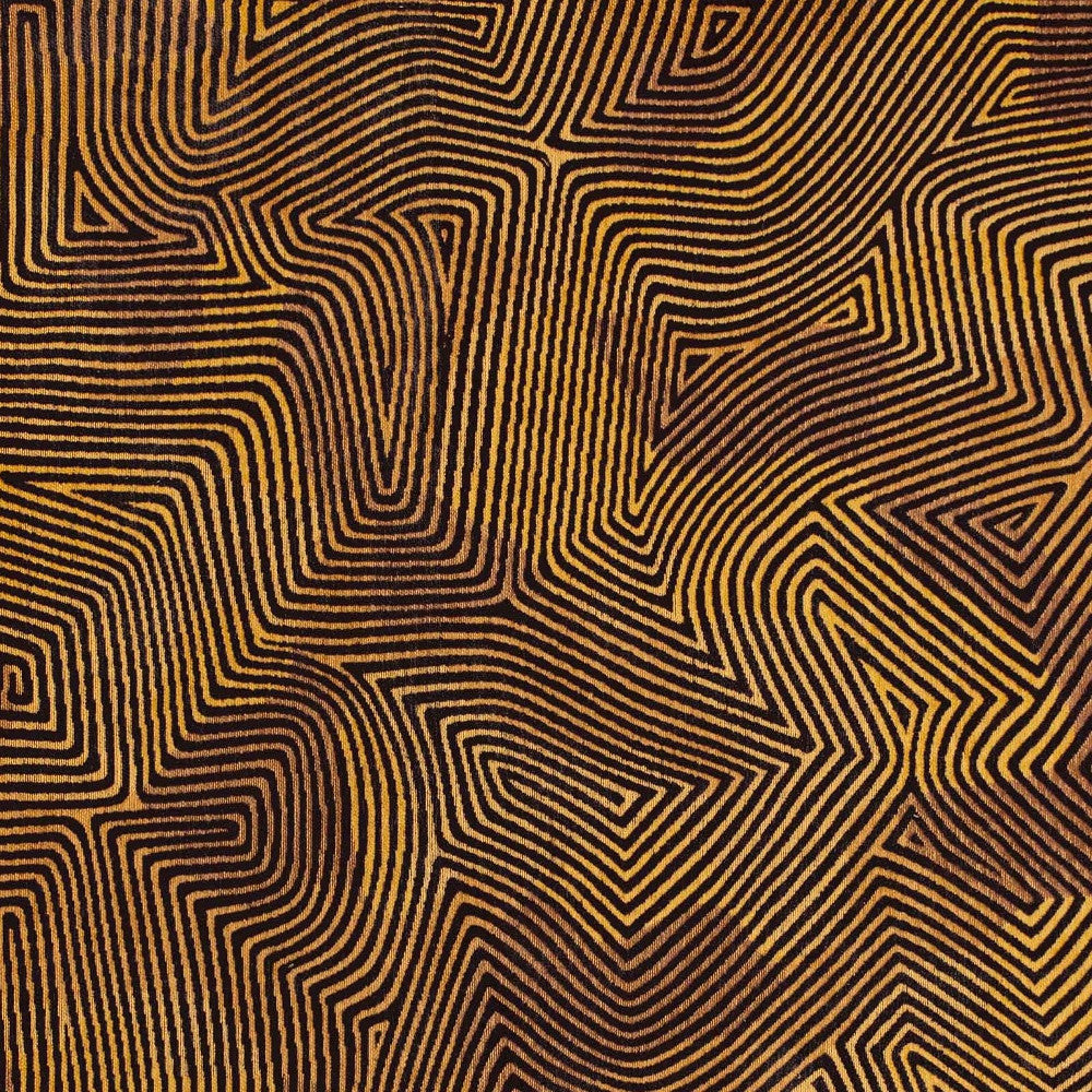 9' X 13' Black and Gold Abstract Non Skid Area Rug