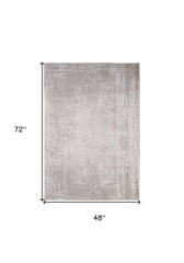 5' x 7' Gray and White Chevron Non Skid Area Rug