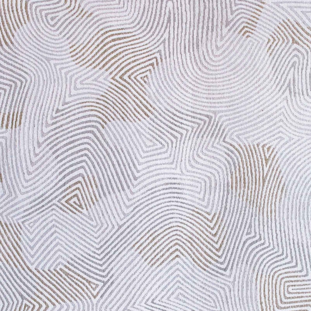 8' x 11' White Abstract Non Skid Area Rug