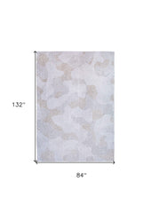 8' x 11' White Abstract Non Skid Area Rug