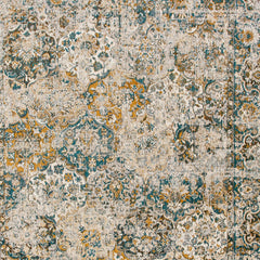 5' x 7' Blue and Green Abstract Non Skid Area Rug