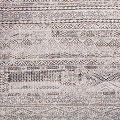 9' X 13' Gray and White Oriental Non Skid Area Rug