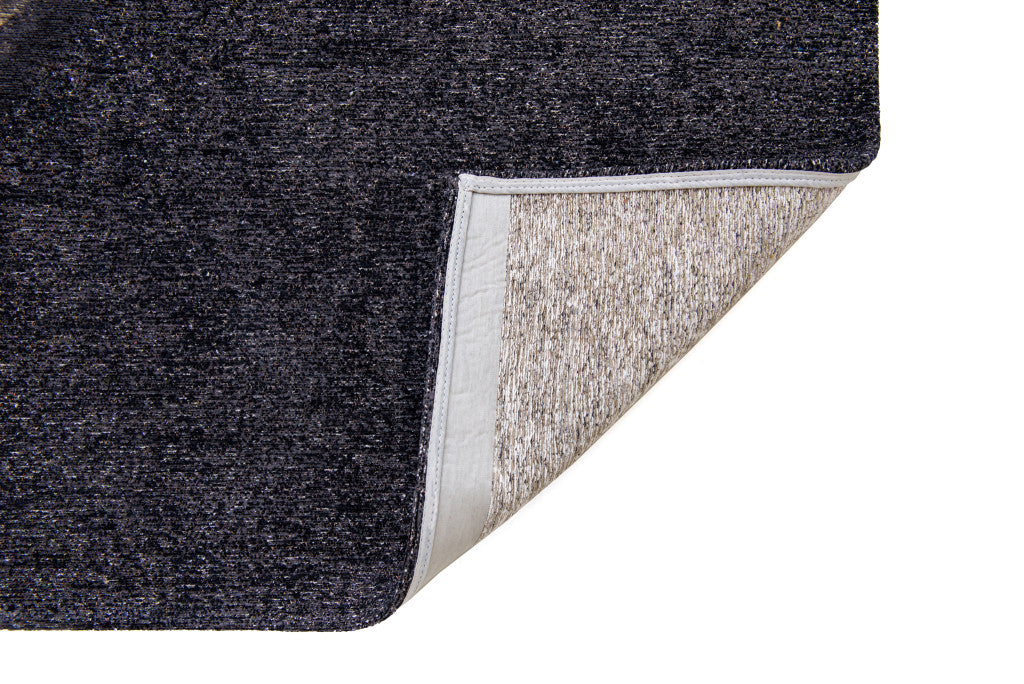 6' X 8' Black and White Abstract Non Skid Area Rug