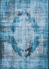 3' X 5' Blue and White Oriental Non Skid Area Rug
