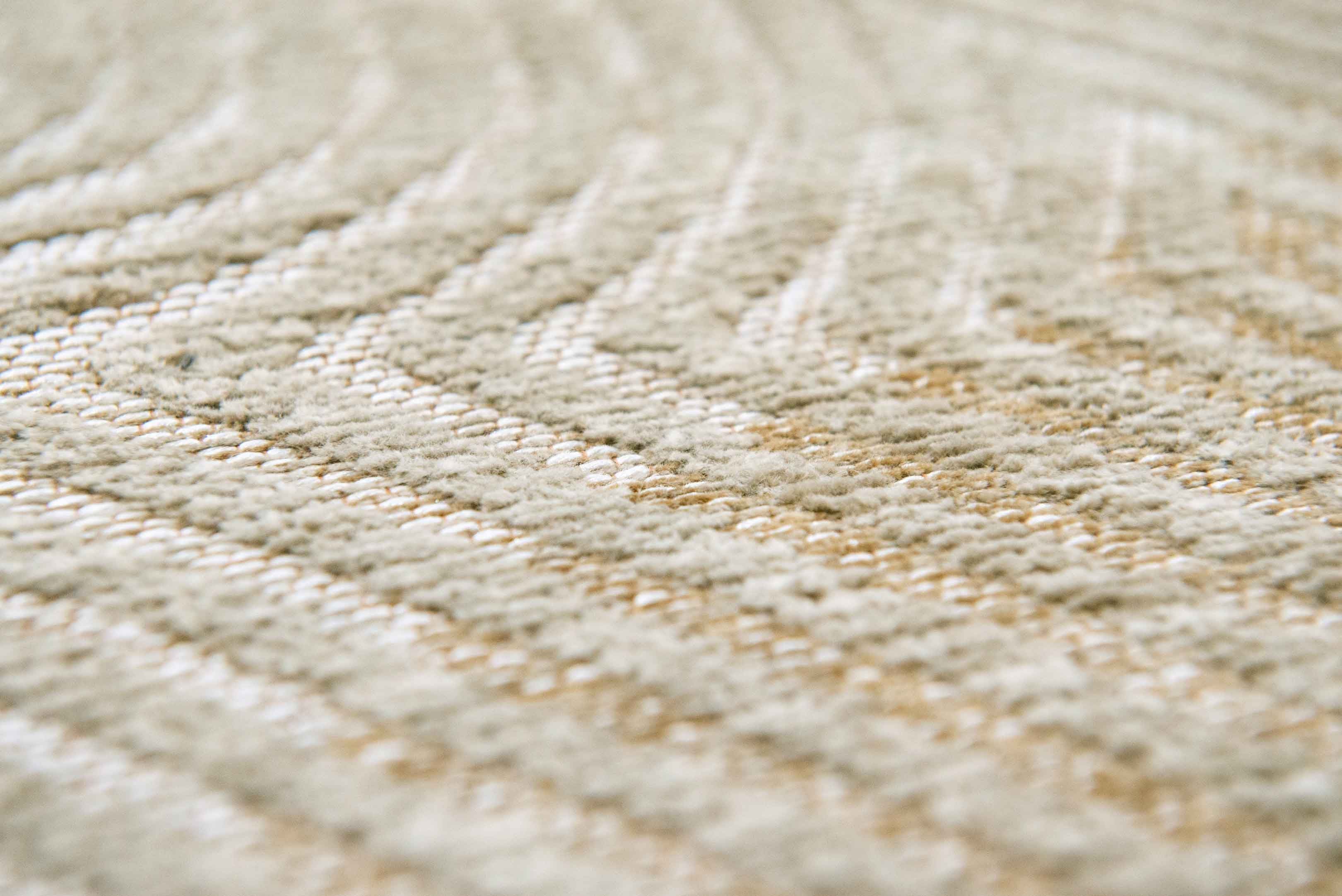 7' x 9' Beige and White Abstract Non Skid Area Rug
