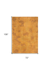 7' x 9' Yellow Abstract Non Skid Area Rug