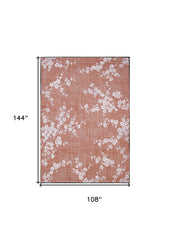 8' x 11' Red and White Oriental Non Skid Area Rug
