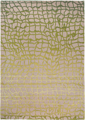 7' x 9' Gray and Green Abstract Non Skid Area Rug