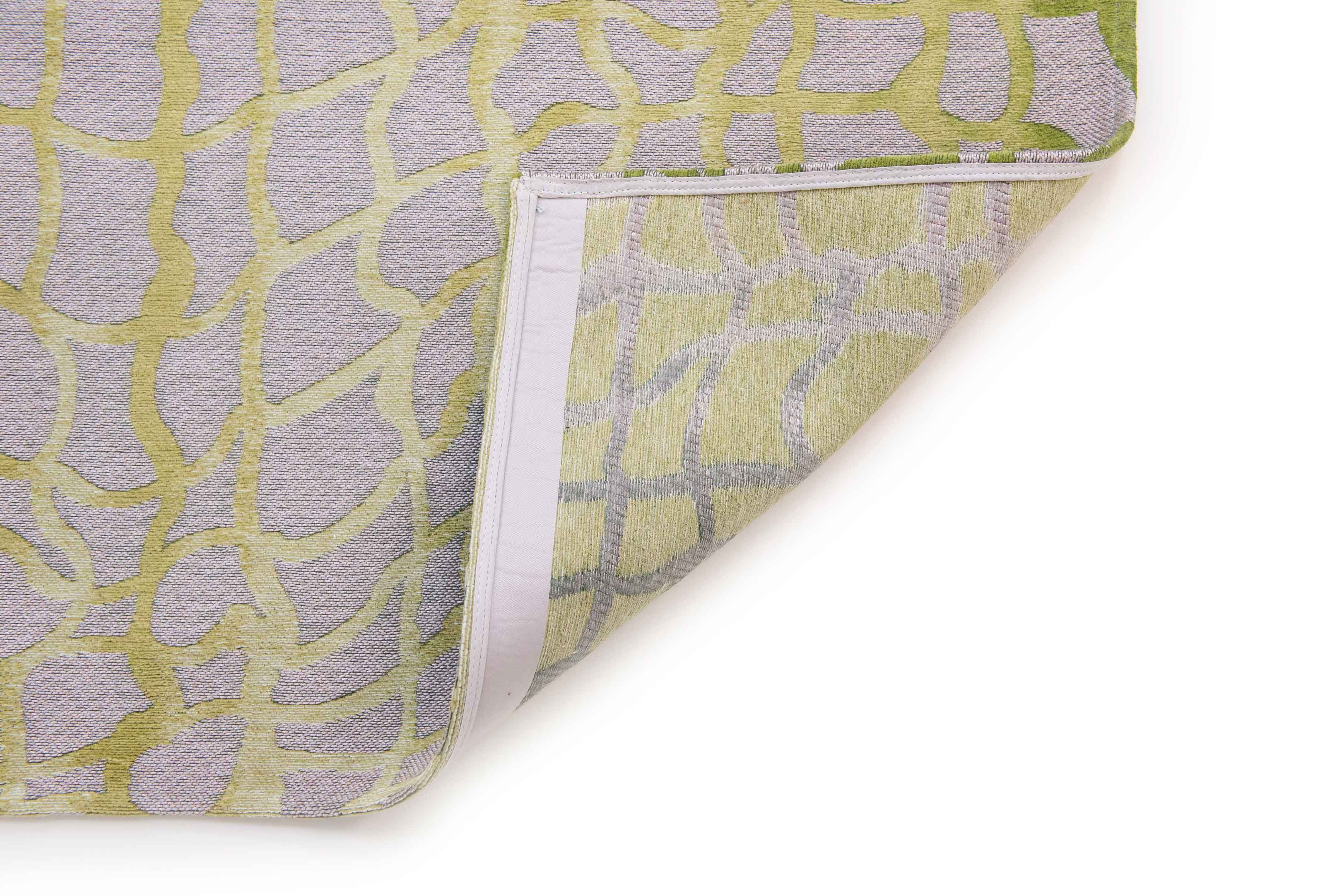 7' x 9' Gray and Green Abstract Non Skid Area Rug