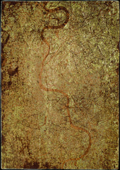 7' x 9' Green and Brown Abstract Non Skid Area Rug