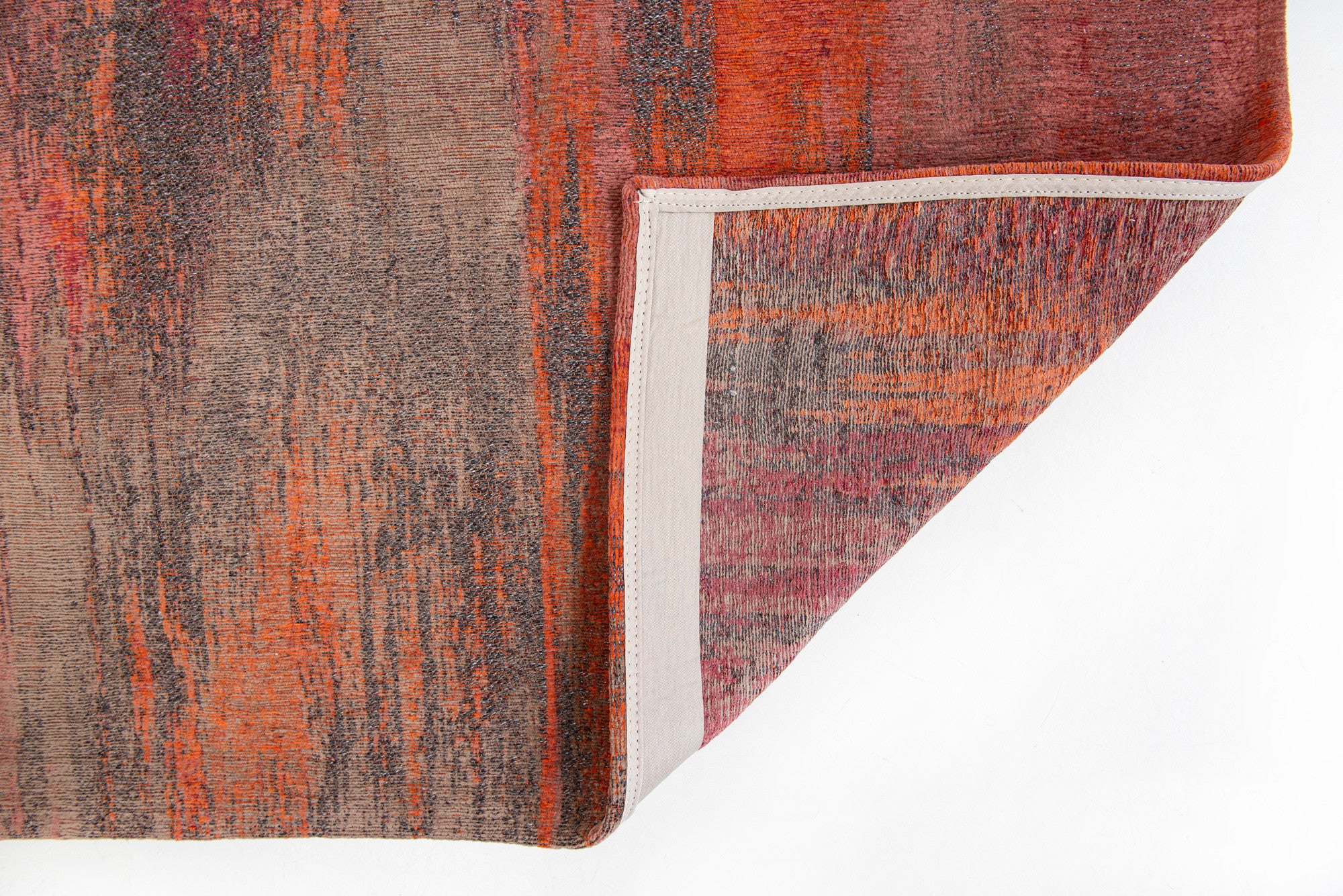 8' x 11' Red and Gray Abstract Non Skid Area Rug