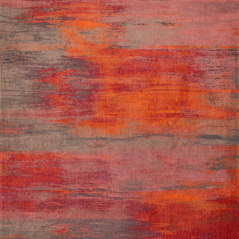 8' x 11' Red and Gray Abstract Non Skid Area Rug