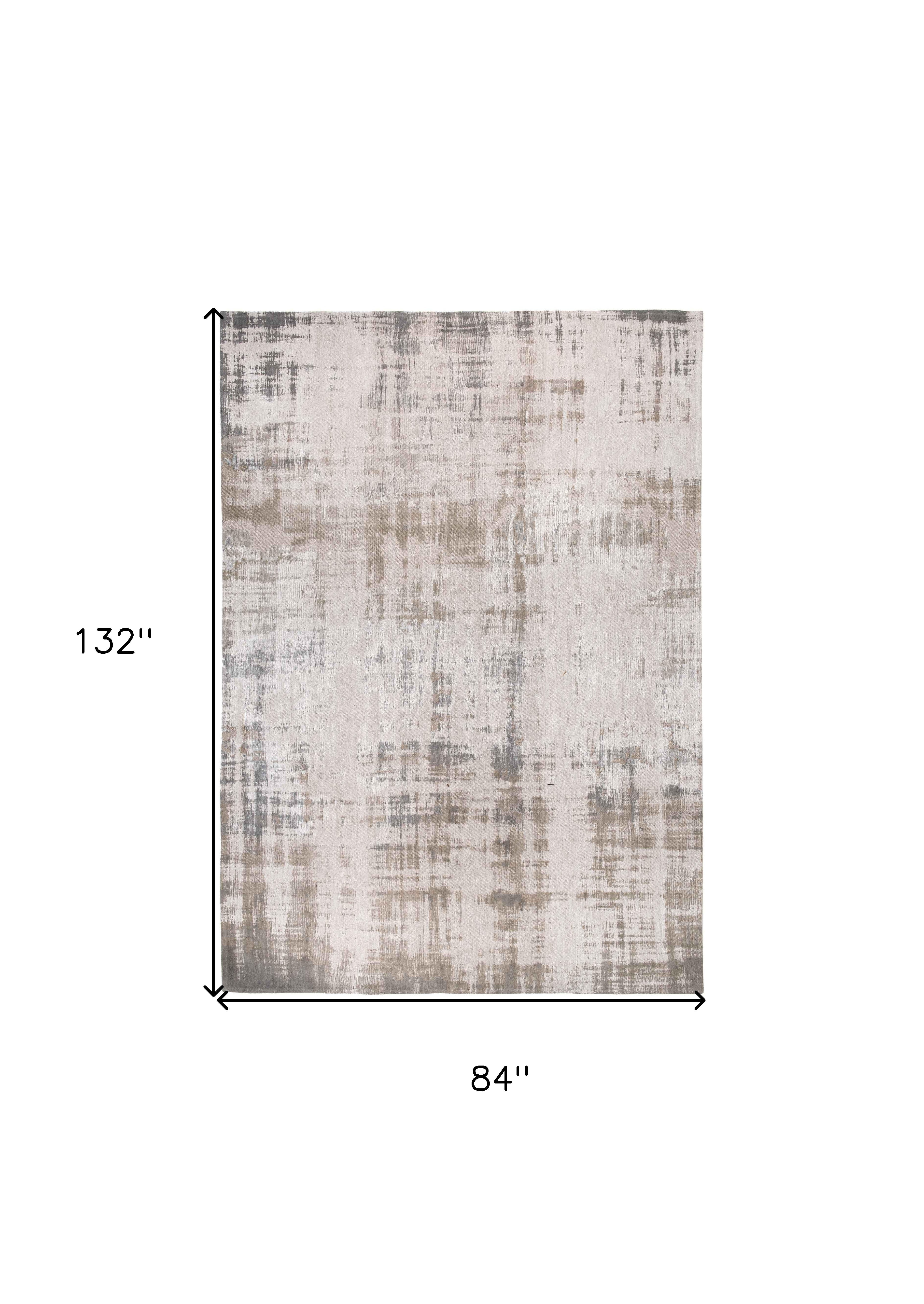 8' x 11' Gray and Beige Abstract Non Skid Area Rug