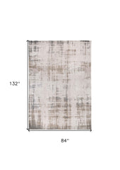8' x 11' Gray and Beige Abstract Non Skid Area Rug