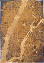7' x 9' Yellow Abstract Non Skid Area Rug