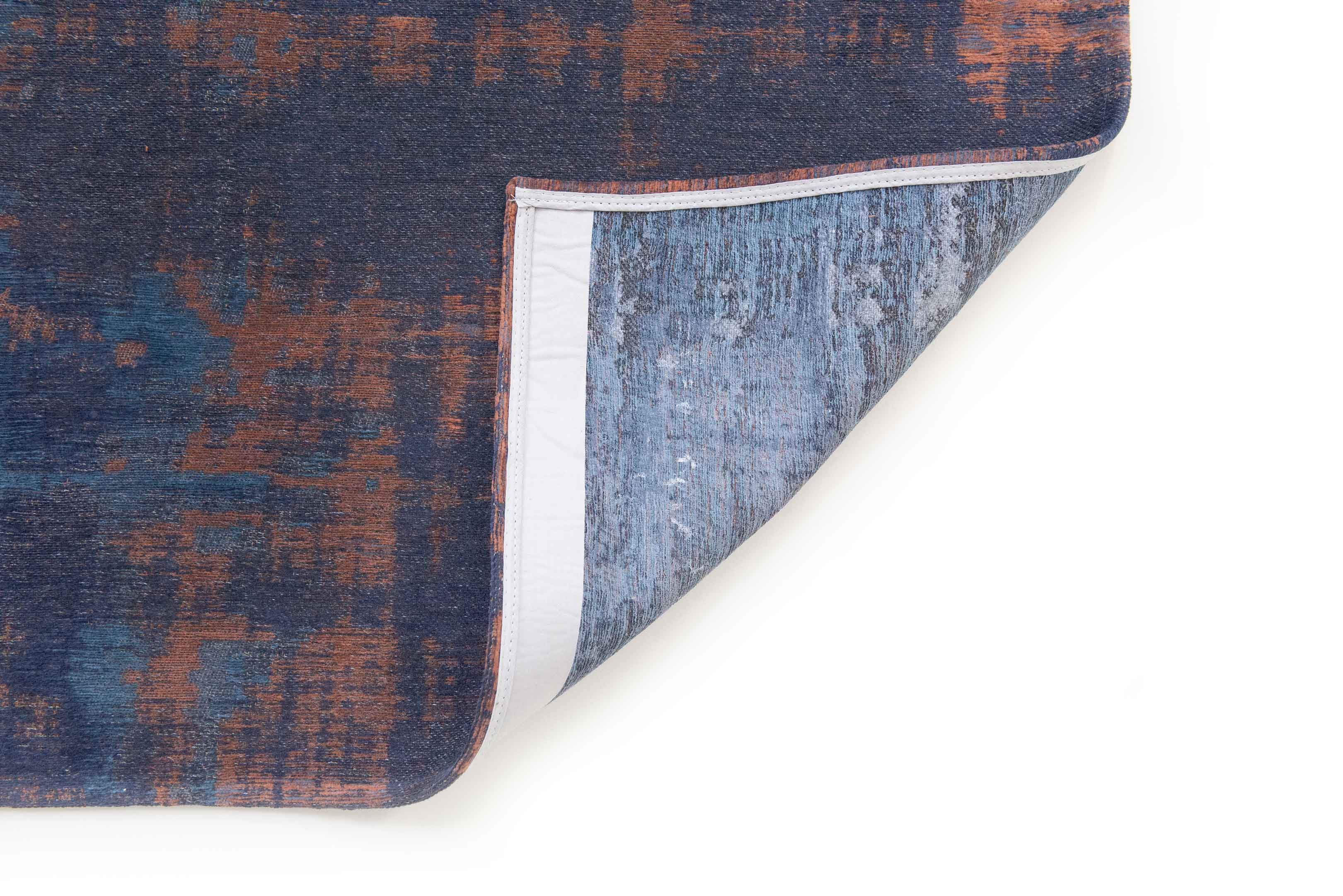 7' x 9' Blue and Brown Abstract Non Skid Area Rug
