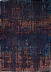 7' x 9' Blue and Brown Abstract Non Skid Area Rug