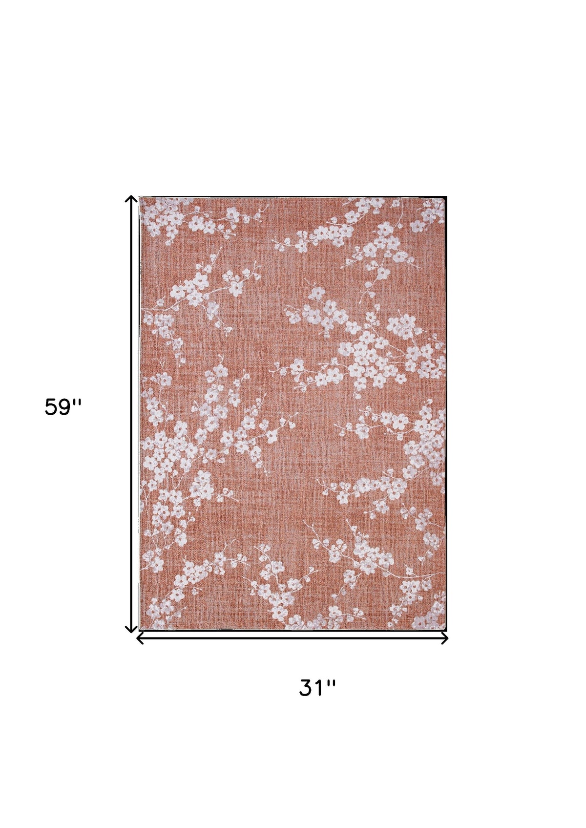3' X 5' Red and White Oriental Non Skid Area Rug