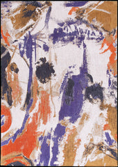 6' X 8' Purple and White Abstract Non Skid Area Rug